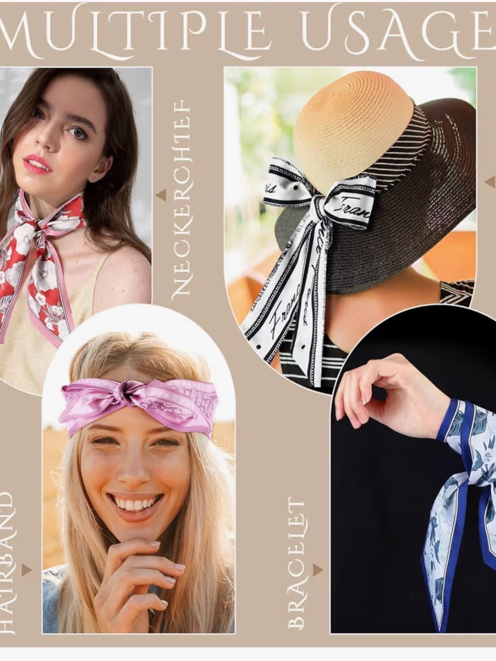 Assorted Printed Face Scarves - Multi Color Packi